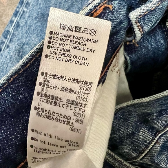 Moussy Raw Hem High Rise Cropped Denim Jeans Tapered Leg 25 - Picture 6 of 12